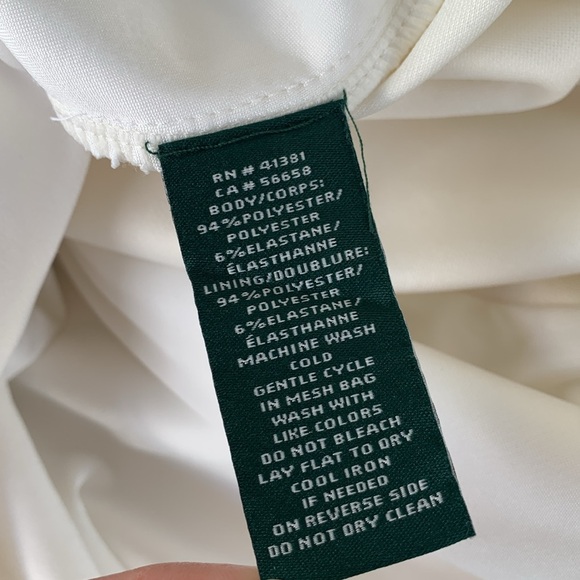 Lauren Ralph Lauren Cream Faux Wrap Draped Sleeveless Top Blouse - Picture 8 of 8